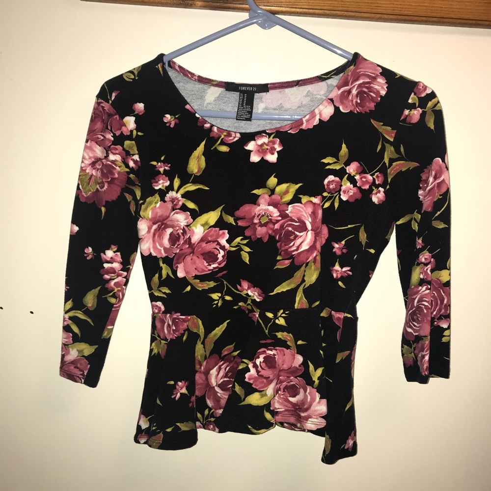 3/4 Sleeve Floral Blouse